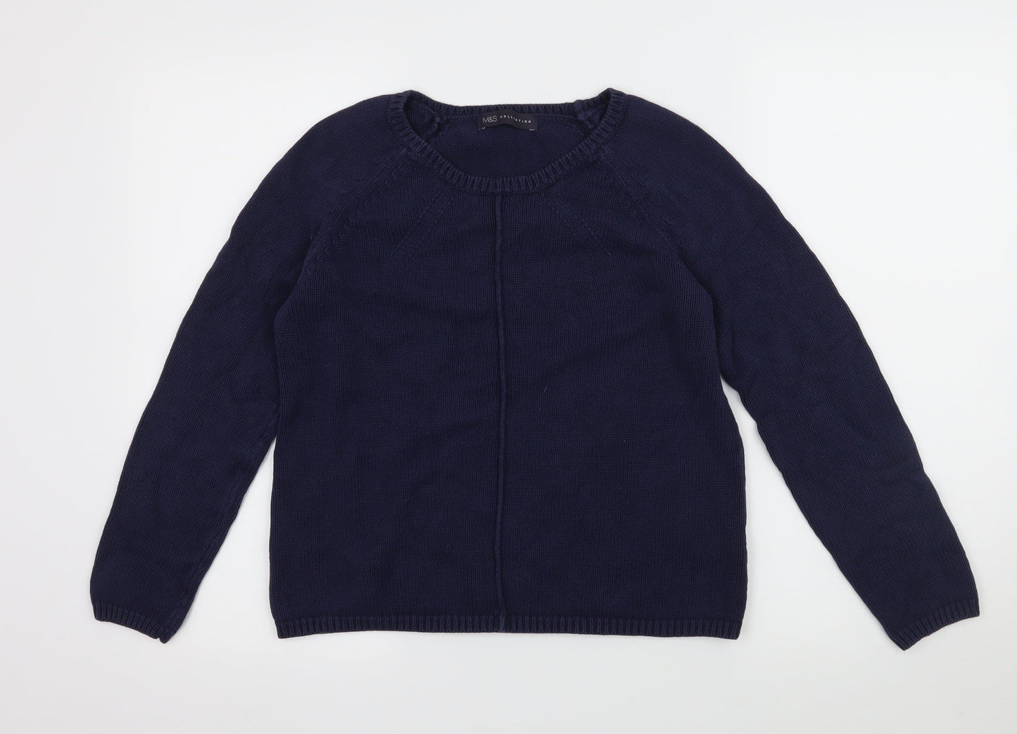 M&S Womens Blue  Knit Pullover Jumper Size 8