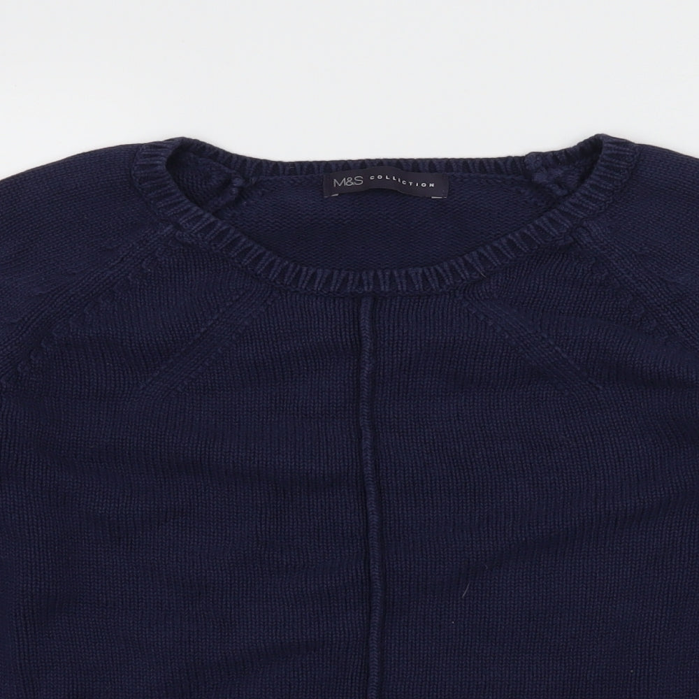 M&S Womens Blue  Knit Pullover Jumper Size 8