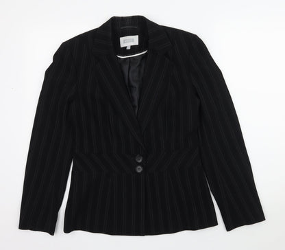 Next Womens Black Striped  Jacket Blazer Size 10