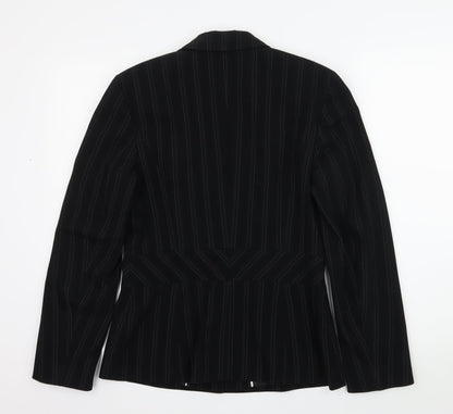 Next Womens Black Striped  Jacket Blazer Size 10