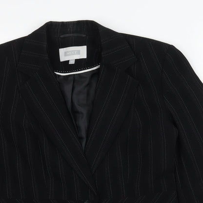 Next Womens Black Striped  Jacket Blazer Size 10