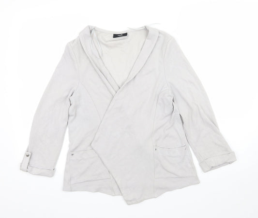 Wallis Womens Grey  Jersey Cardigan Jumper Size M
