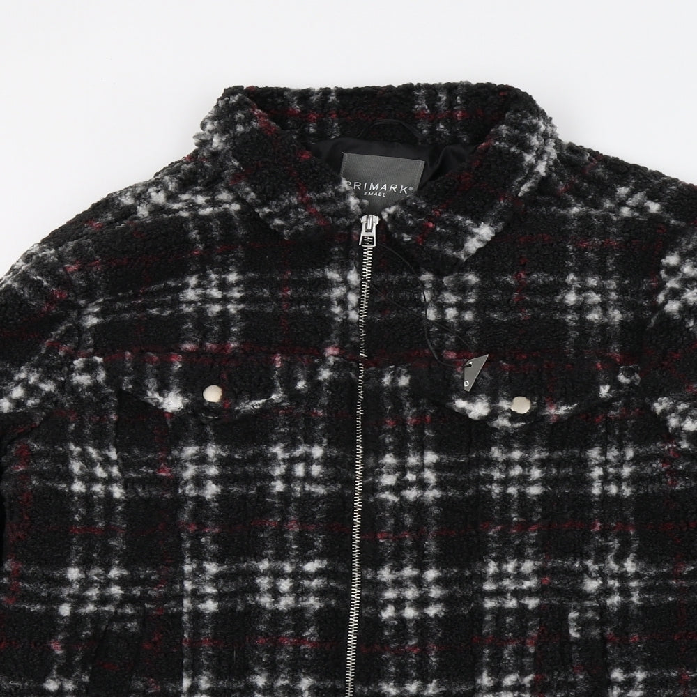 Primakr Womens Black Plaid  Jacket  Size S