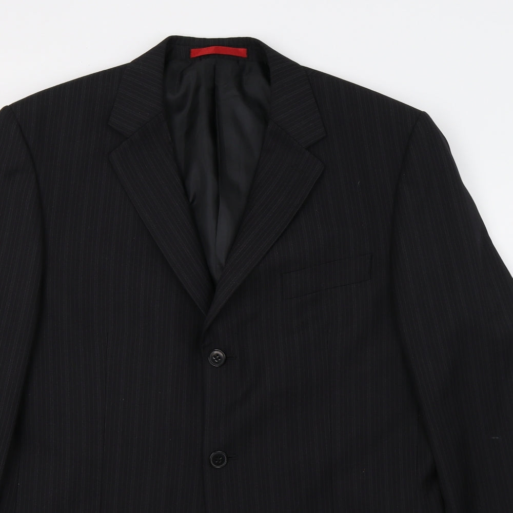 Burton Mens Black Striped  Jacket Suit Jacket Size L
