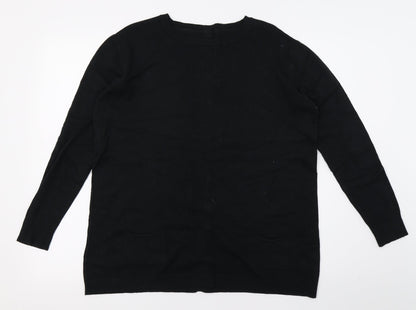 Preloved Preworn Womens Black  Knit Pullover Jumper Size S - Front