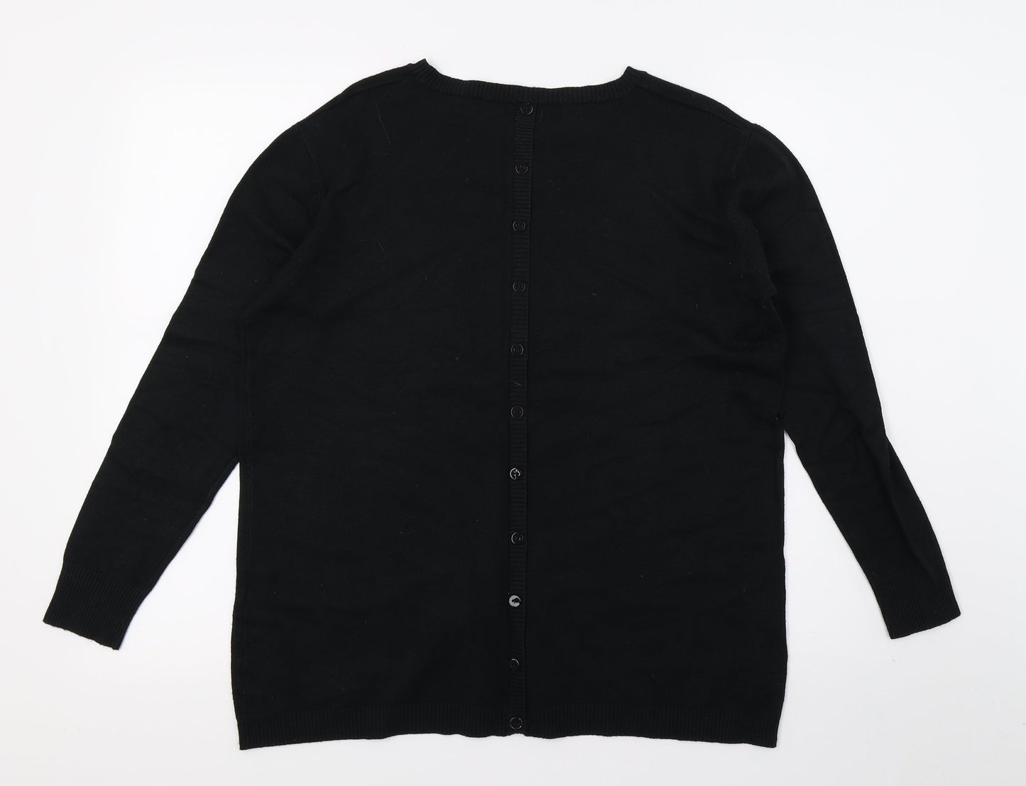 Preworn Womens Black  Knit Pullover Jumper Size S