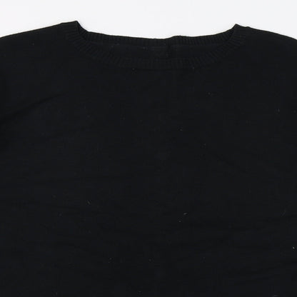 Preloved Preworn Womens Black  Knit Pullover Jumper Size S - Detail