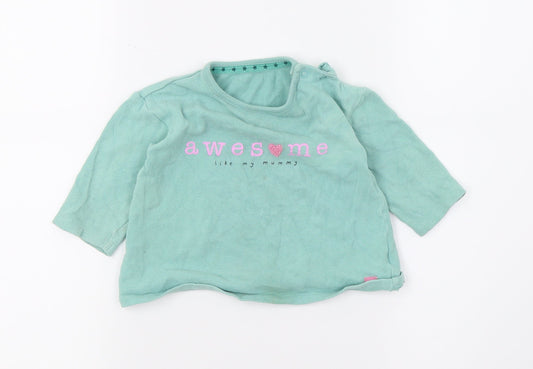 George Girls Green  Jersey Basic T-Shirt Size 6-9 Months  - Awesome Like my mummy