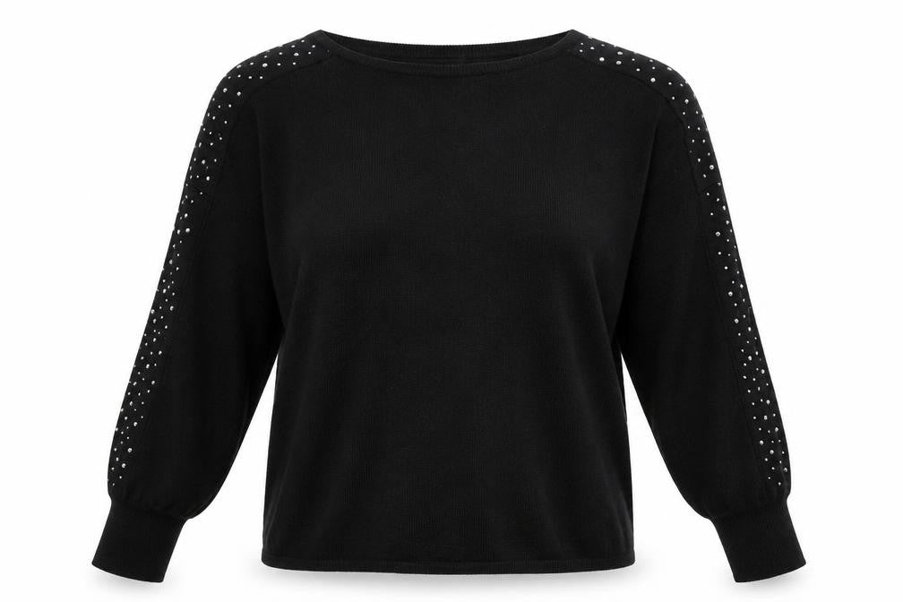 Balsamik Womens Black  Knit Pullover Jumper Size 10