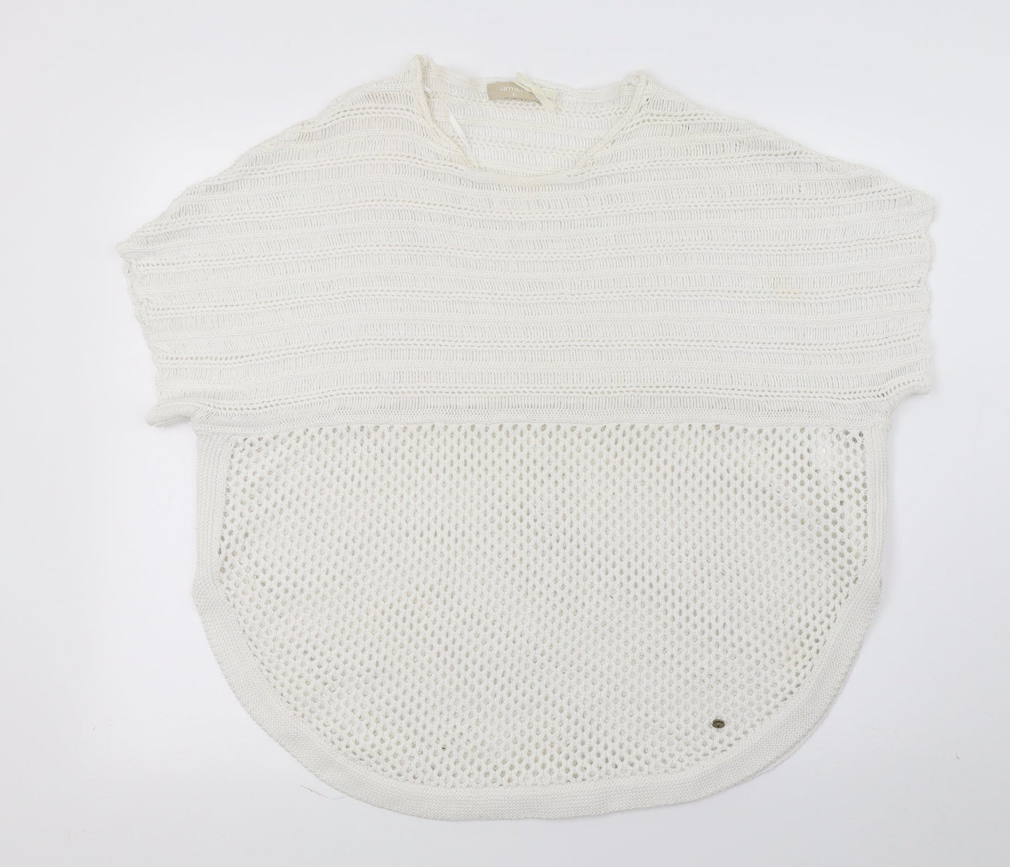 Amichi Womens White  Knit Pullover Jumper One Size