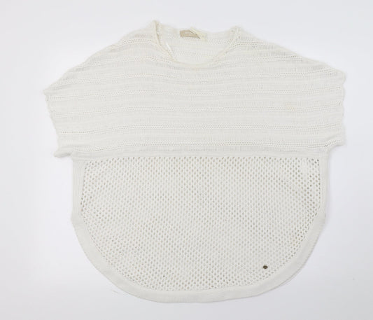Amichi Womens White  Knit Pullover Jumper One Size