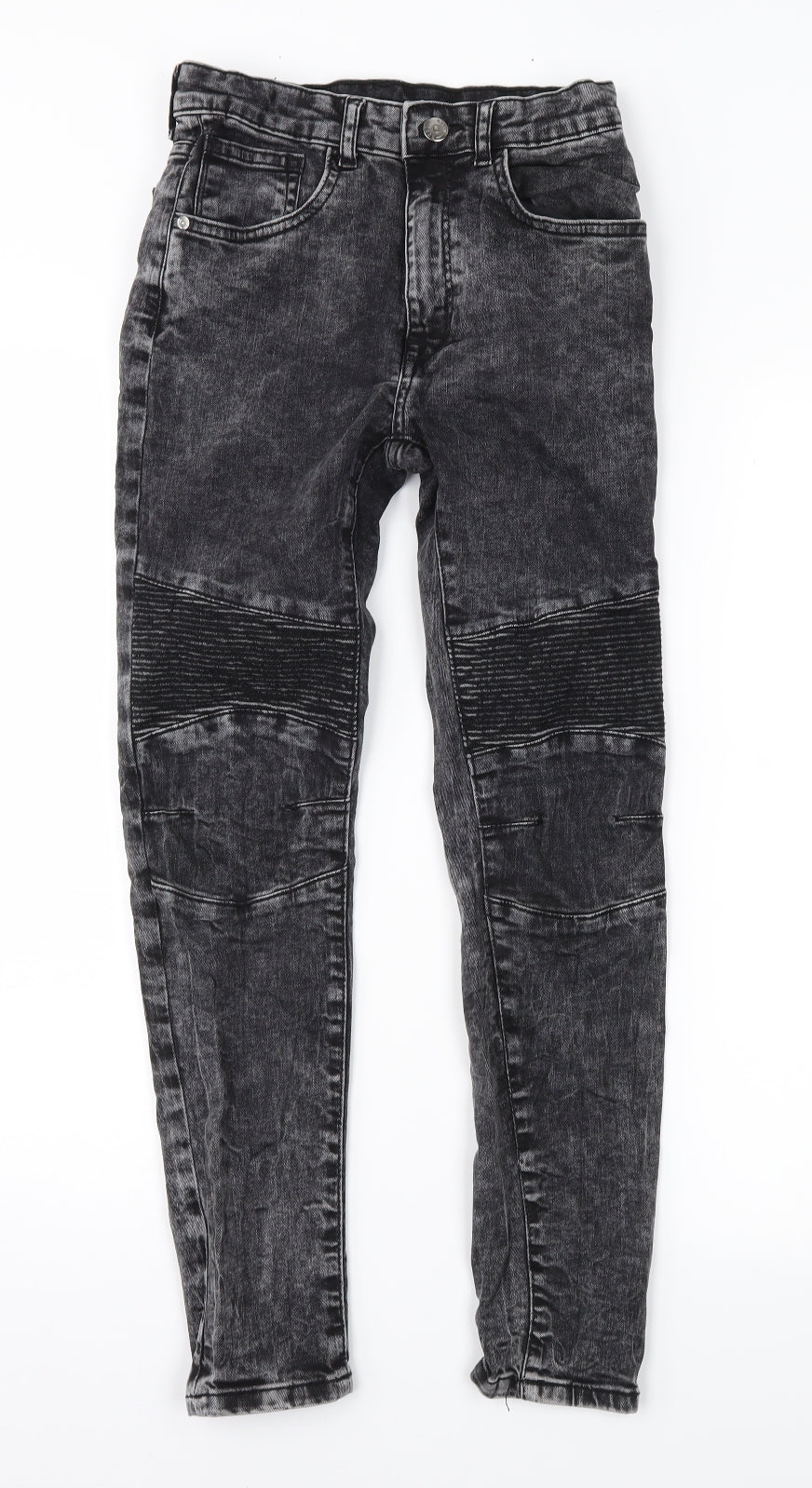 Preworn Womens Black  Denim Straight Jeans Size 26 in L26 in