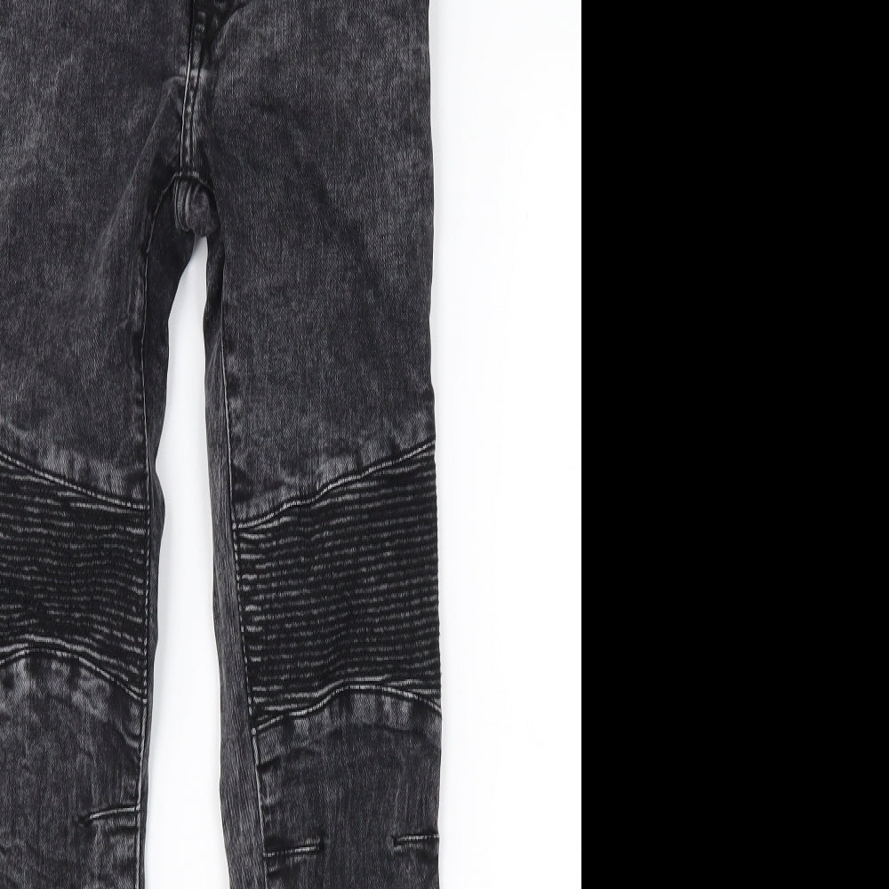 Preworn Womens Black  Denim Straight Jeans Size 26 in L26 in