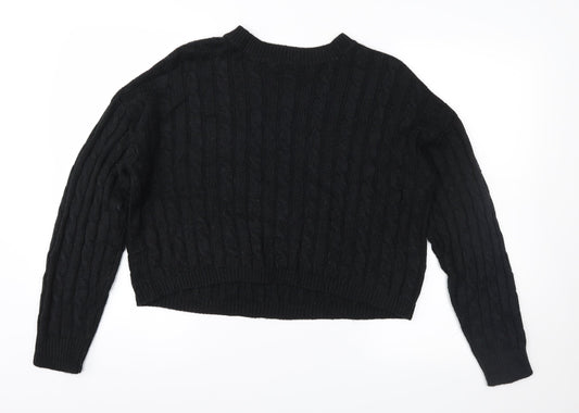 Brave Soul Womens Black   Pullover Jumper Size S