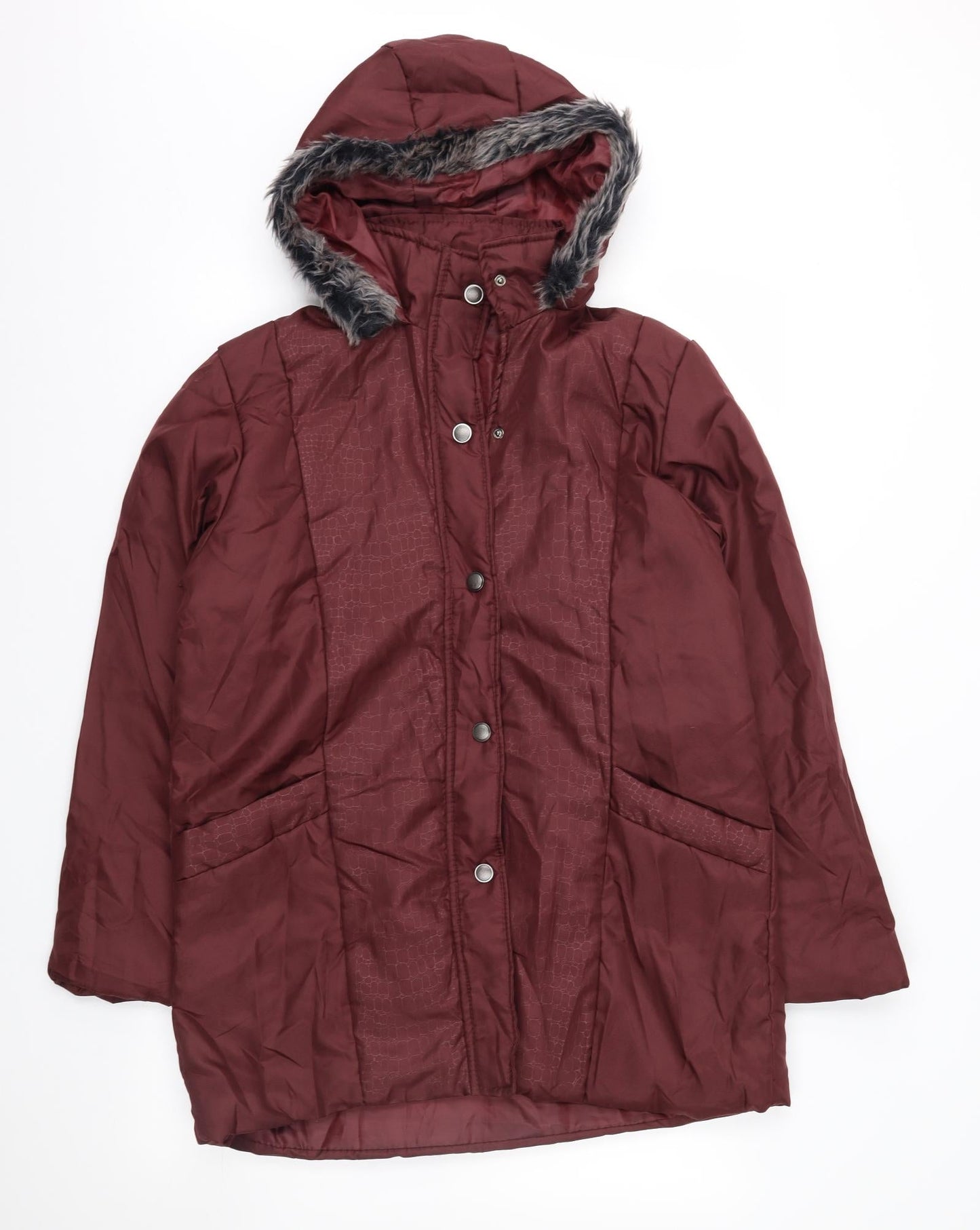 Anne De Lancay Womens Purple   Parka Coat Size S