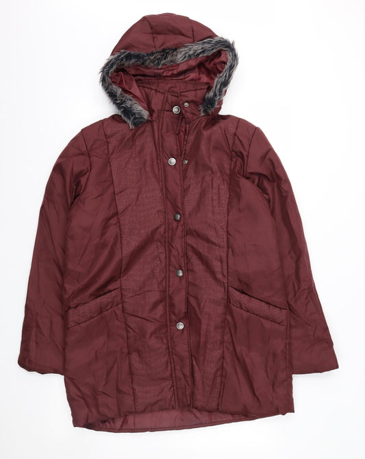 Anne De Lancay Womens Purple   Parka Coat Size S