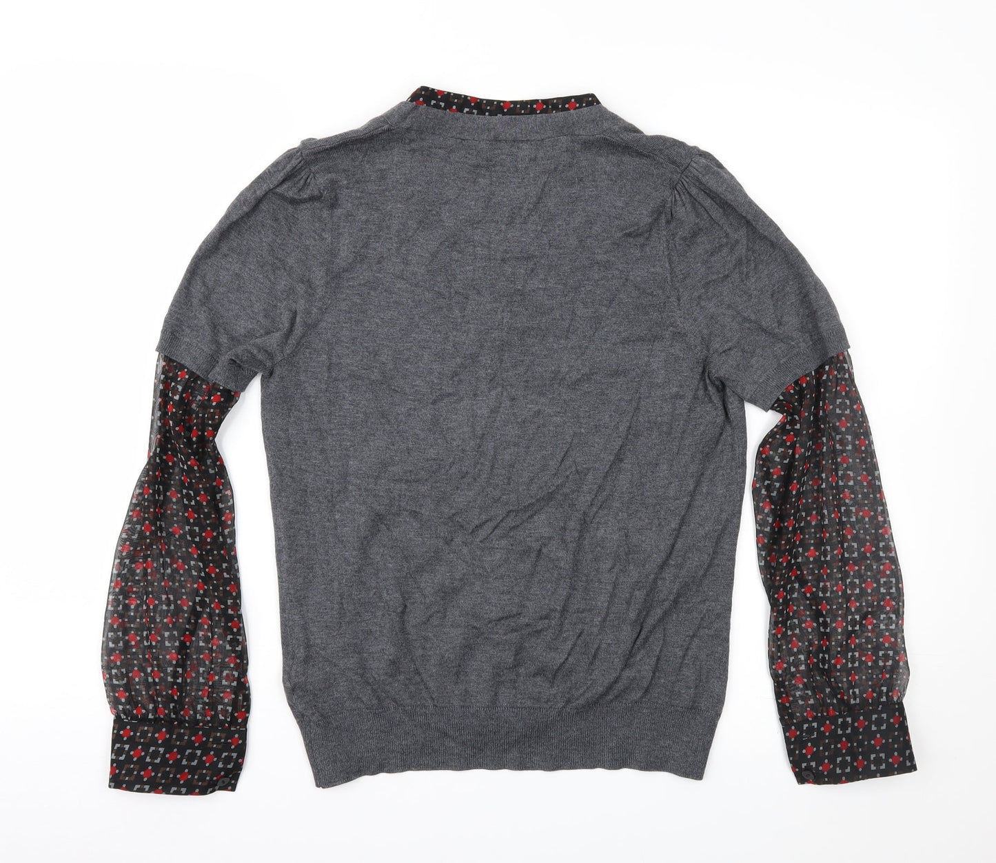 Marks and Spencer Womens Grey Geometric  Pullover Jumper Size 12