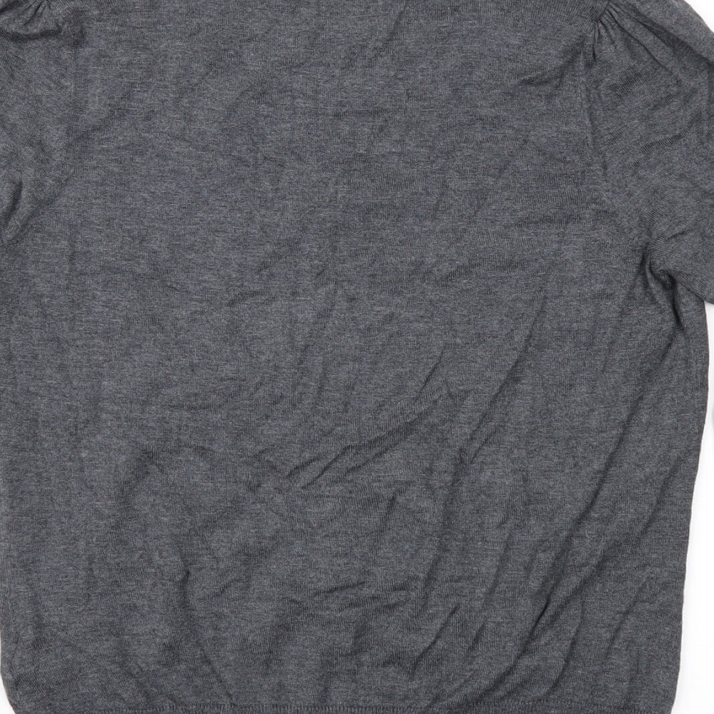 Marks and Spencer Womens Grey Geometric  Pullover Jumper Size 12