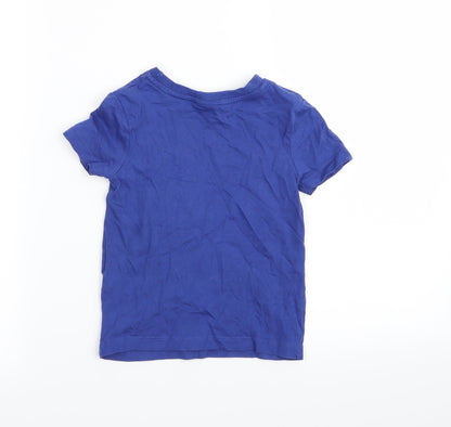 Back view of Asda George boys’ blue basic t-shirt, size 18-24, months - the incredibles