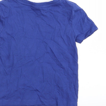 Brand and care label for Asda George boys’ blue basic t-shirt, size 18-24, months - the incredibles