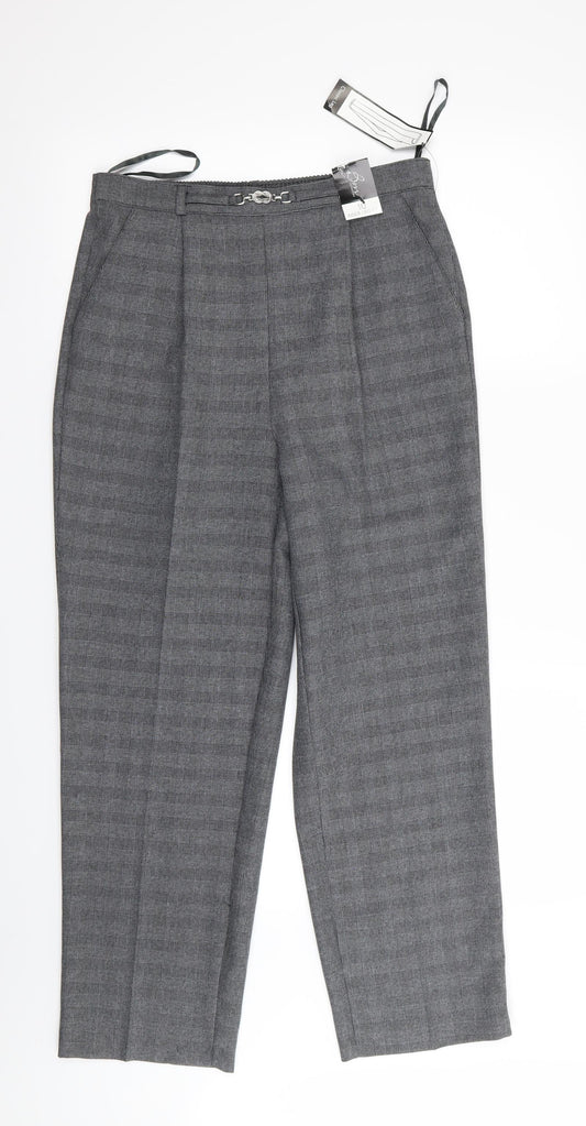 BM Womens Grey Check  Trousers  Size 10 L27 in