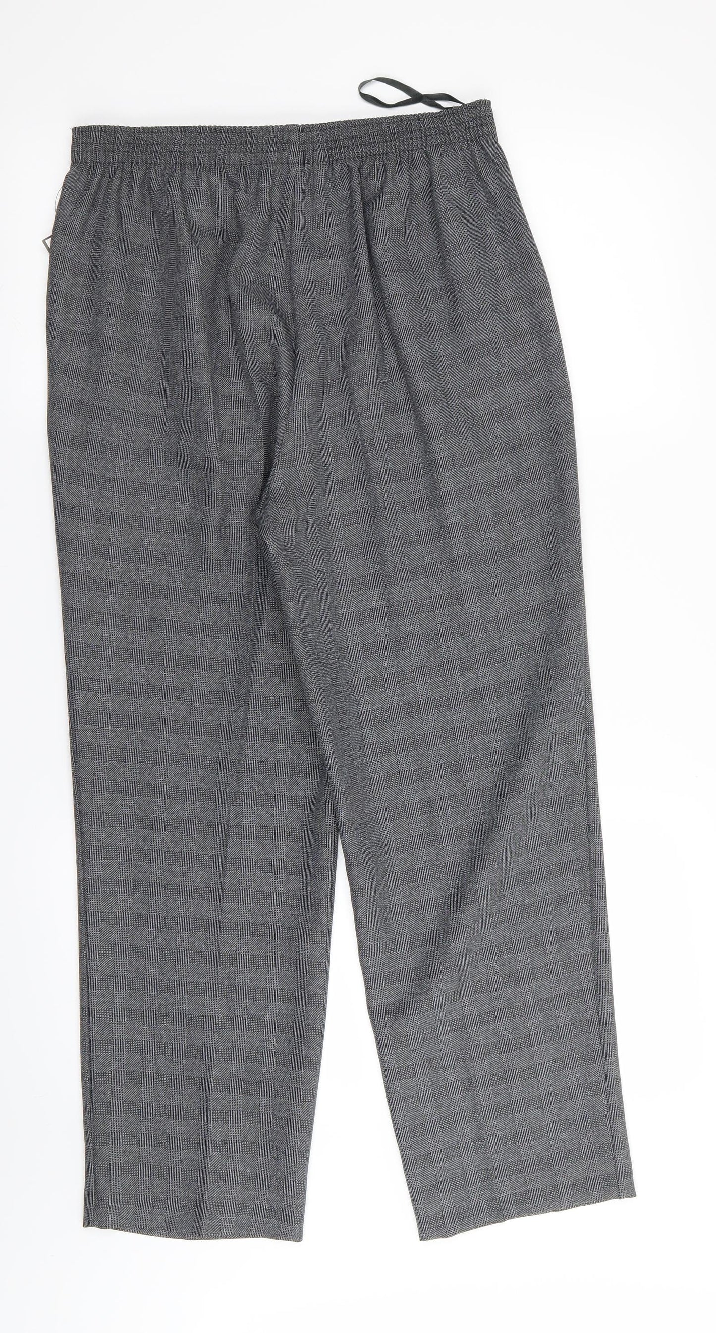 BM Womens Grey Check  Trousers  Size 10 L27 in