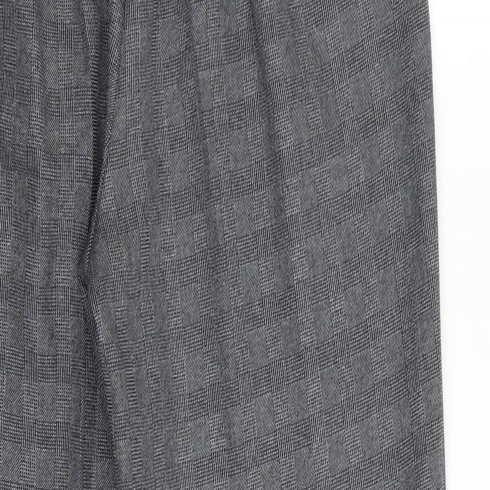 BM Womens Grey Check  Trousers  Size 10 L27 in