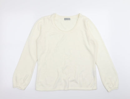 Preloved Per Una Womens White   Pullover Jumper Size 16 - Front