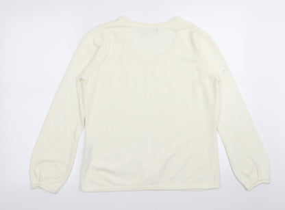 Preloved Per Una Womens White   Pullover Jumper Size 16 - Back