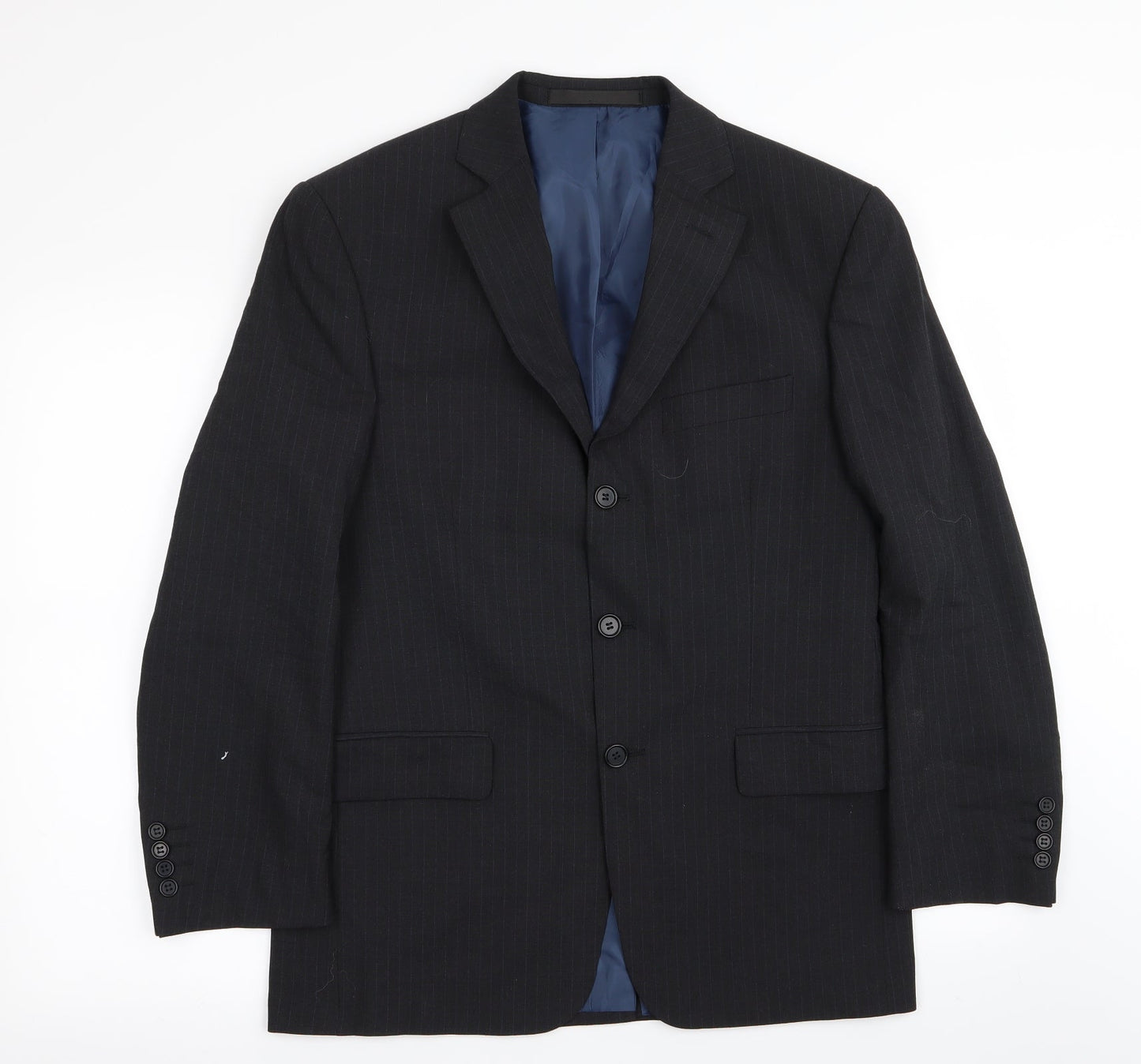 M&S Mens Black Striped  Jacket Blazer Size 38