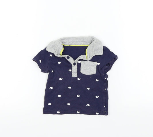 George Baby Blue Colourblock  Basic T-Shirt Size 6-9 Months