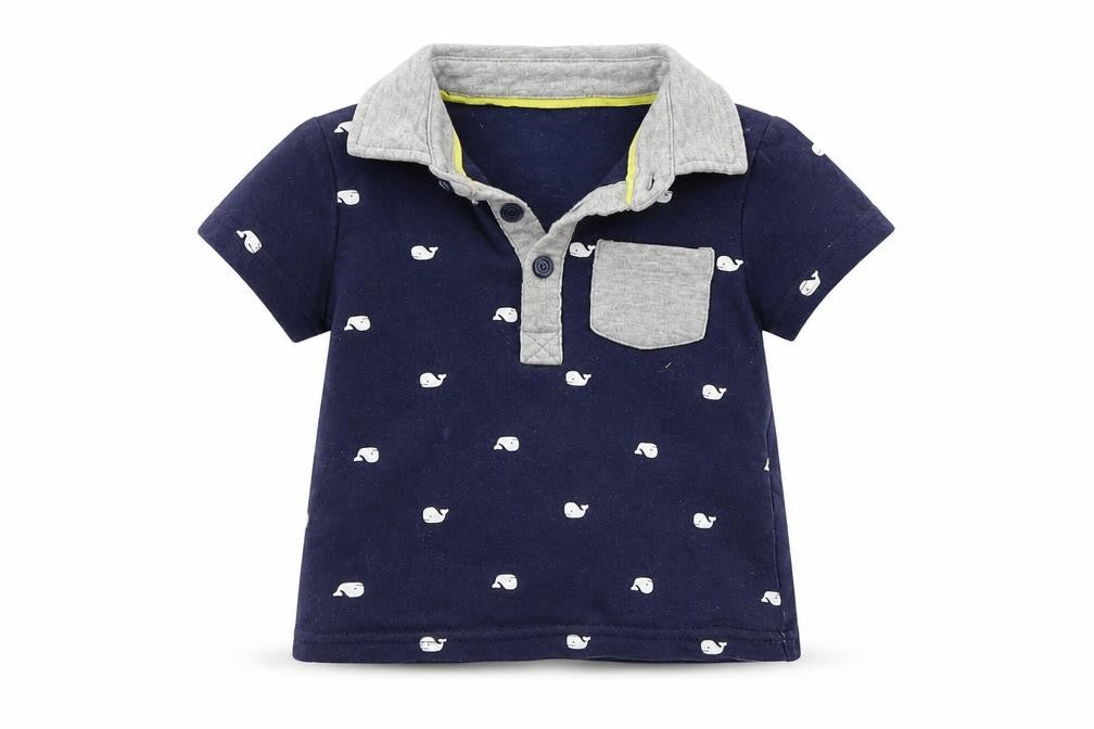 George Baby Blue Colourblock  Basic T-Shirt Size 6-9 Months