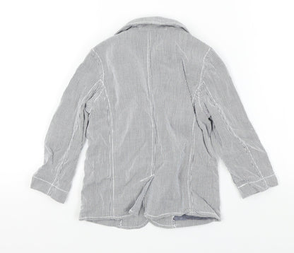 Back view of Authentic boys’ blue striped basic jacket jacket, size 2-3, years