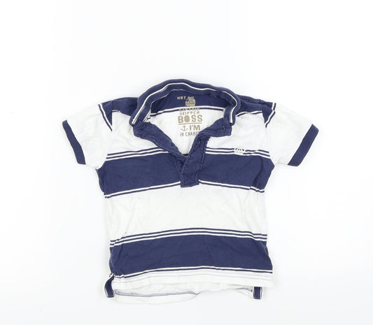 NEXT Baby White Striped  Basic Polo Size 18-24 Months