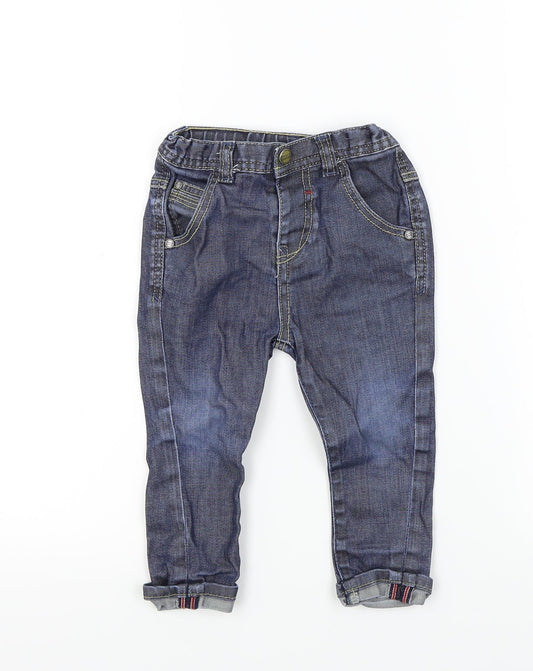 junior j 1996 Baby Blue Colourblock  Cargo Jeans Size 18-24 Months