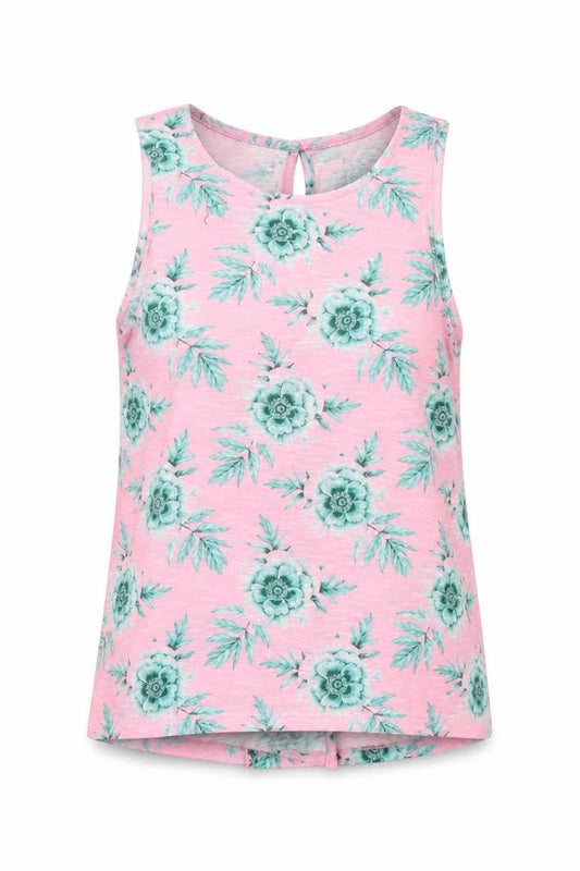 Primark Womens Pink Floral  Basic T-Shirt Size 6  - open back