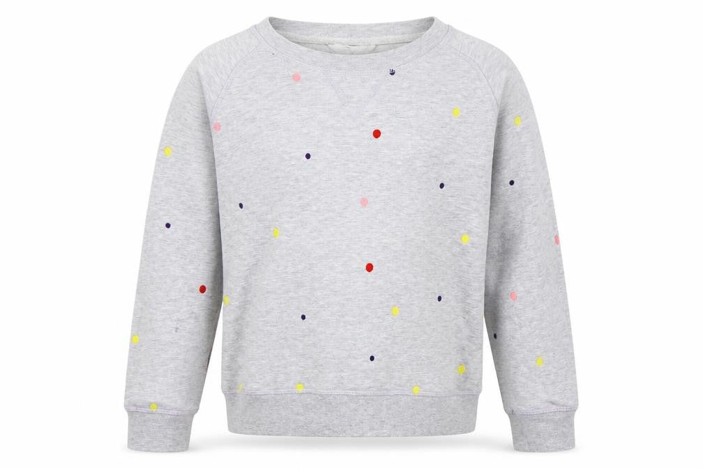 cotton trade Girls Grey Spotted  Pullover Jumper Size 14 Years
