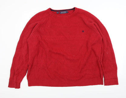 Additional front view of Maine New England men’s red jumper, size L