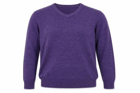 Front view of Atlantic Bay men’s purple pullover sweatshirt, size L