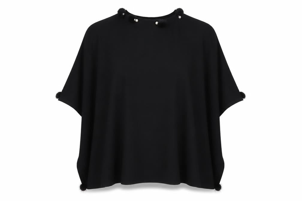 SWEET MALIA Womens Black   Cape Jumper One Size