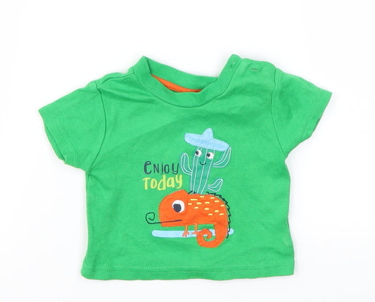 Primark Boys Green Animal Print  Basic T-Shirt Size 0-3 Months