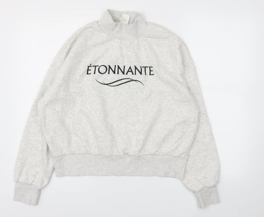 H&M Womens Grey   Pullover Hoodie Size M