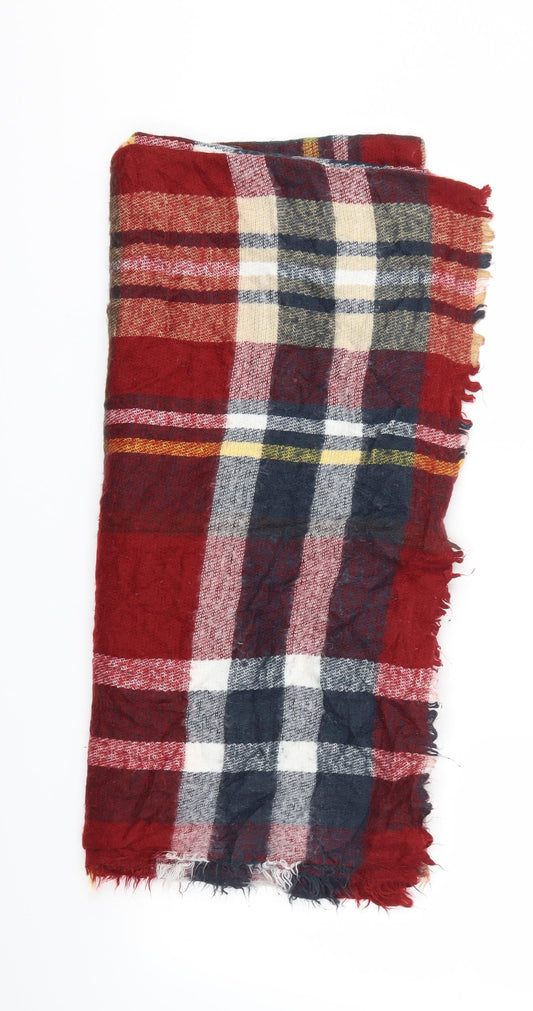 Preworn Unisex Red Check   Scarf