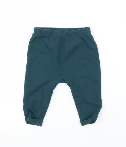 Additional front view of Tu Baby Green Cropped Leggings, size 3-6, Months