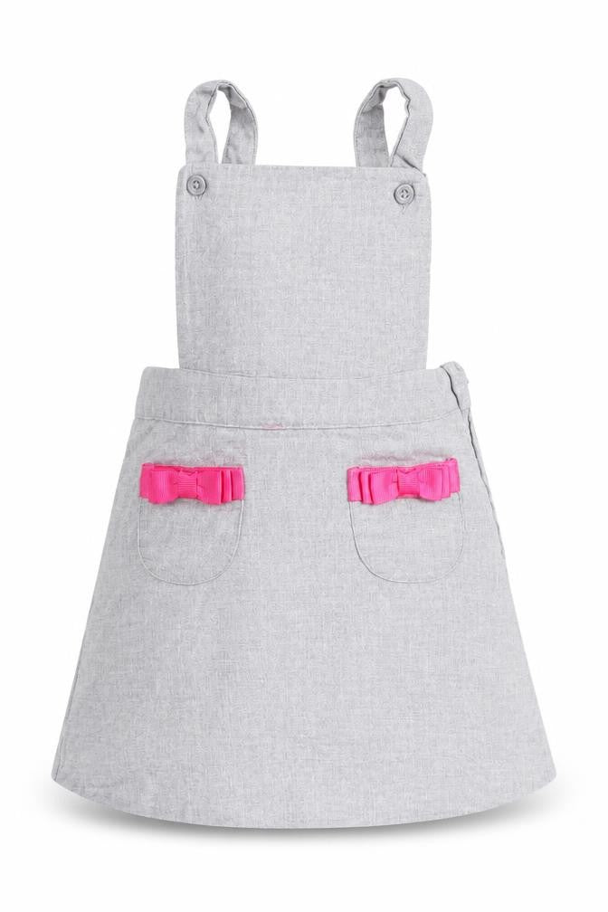 Janie and Jack Girls Grey   Pinafore/Dungaree Dress  Size 18-24 Months