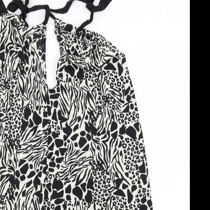 Pep&Co Womens Black Animal Print  A-Line  Size 8