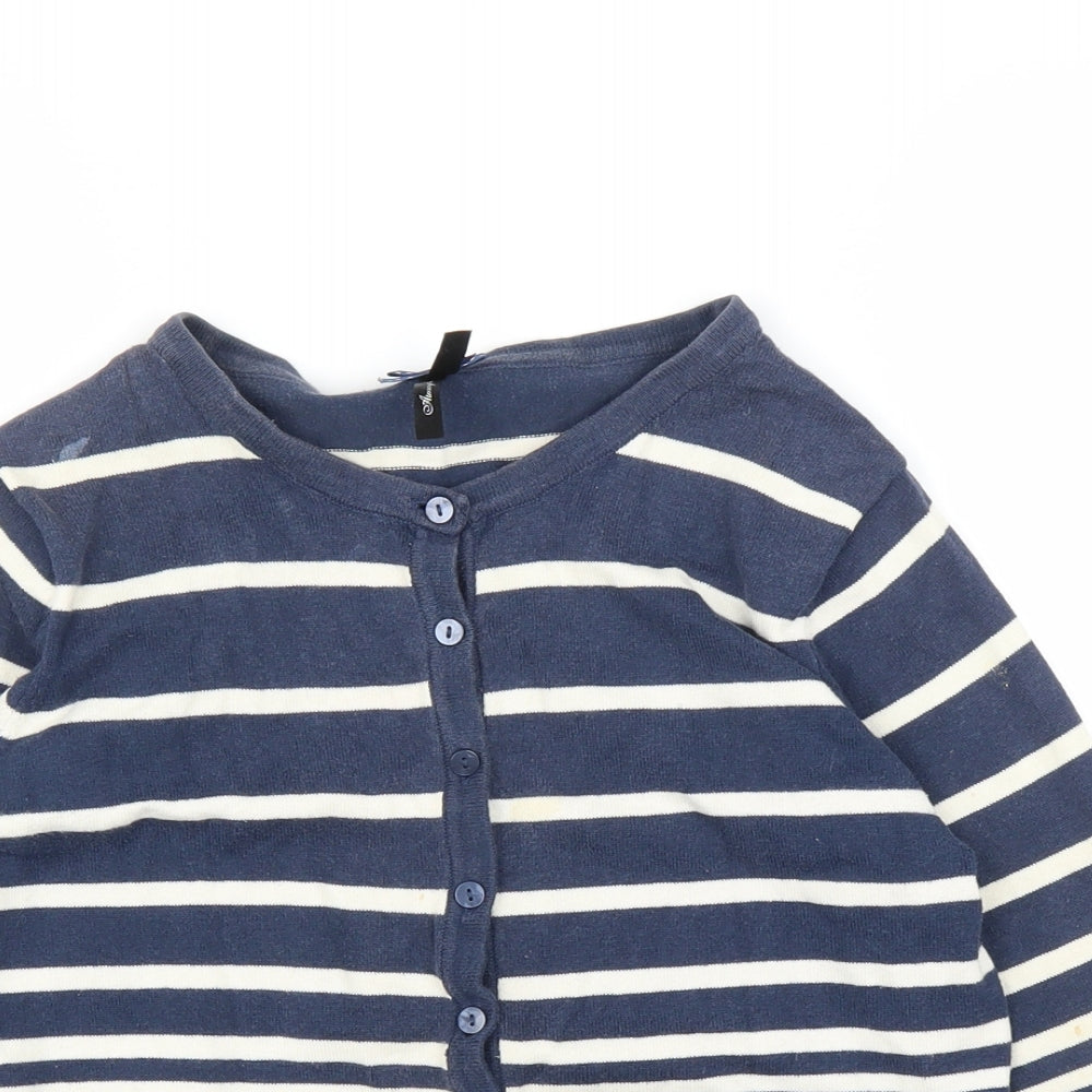 Primark Womens Blue Striped  Cardigan Jumper Size 10