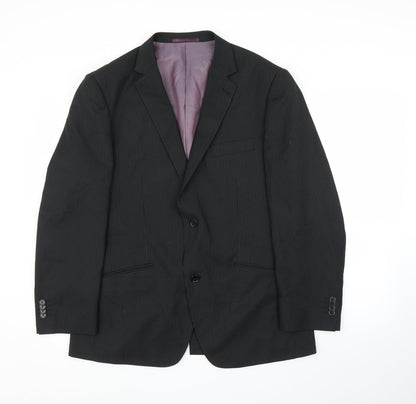 George Mens Black Striped  Jacket Suit Jacket Size 40
