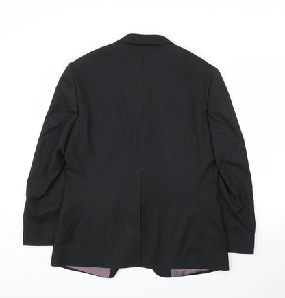 George Mens Black Striped  Jacket Suit Jacket Size 40