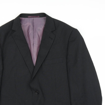 George Mens Black Striped  Jacket Suit Jacket Size 40
